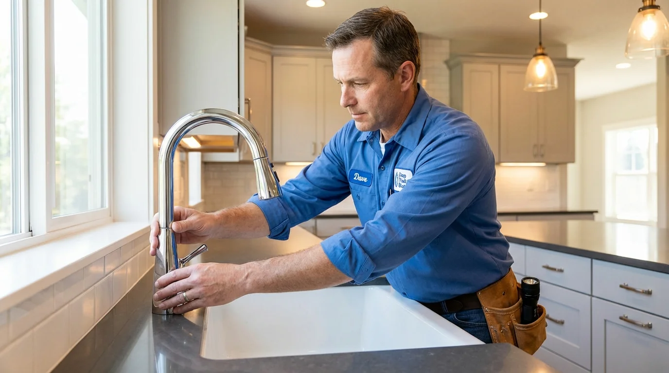 Kitchen faucet installation by Johns Plumbing LLC in Hoopeston